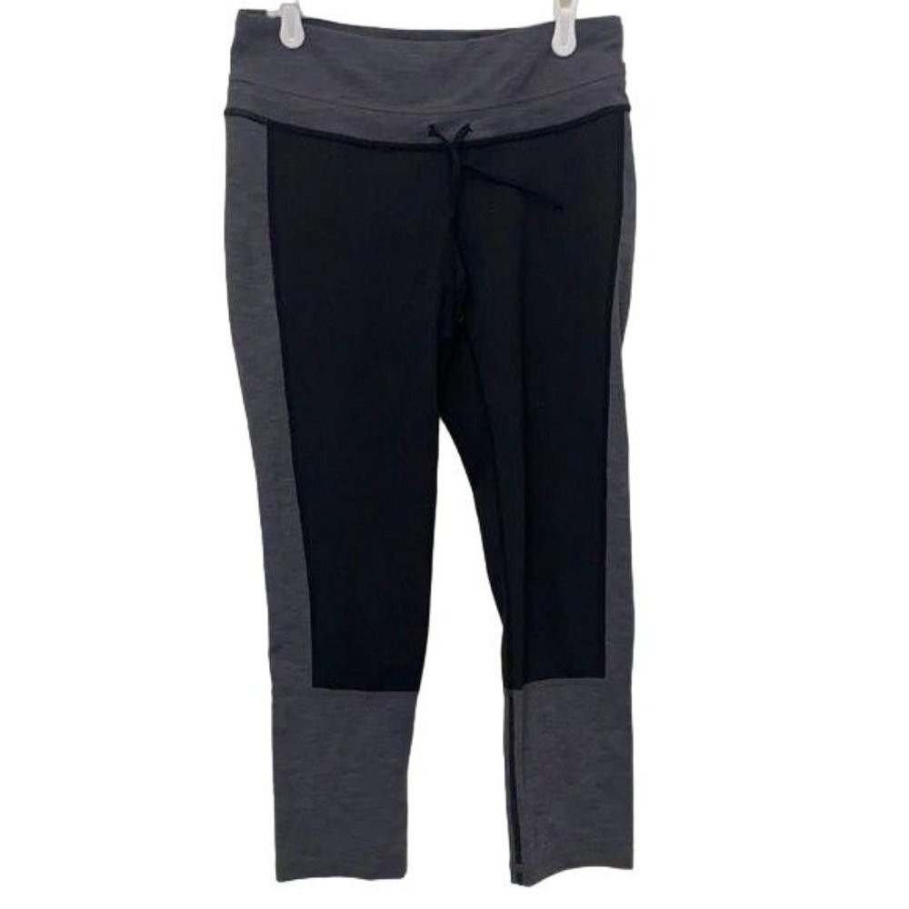 Lucy Black/Gray Colorblock Drawstring Leggins Sz S/P